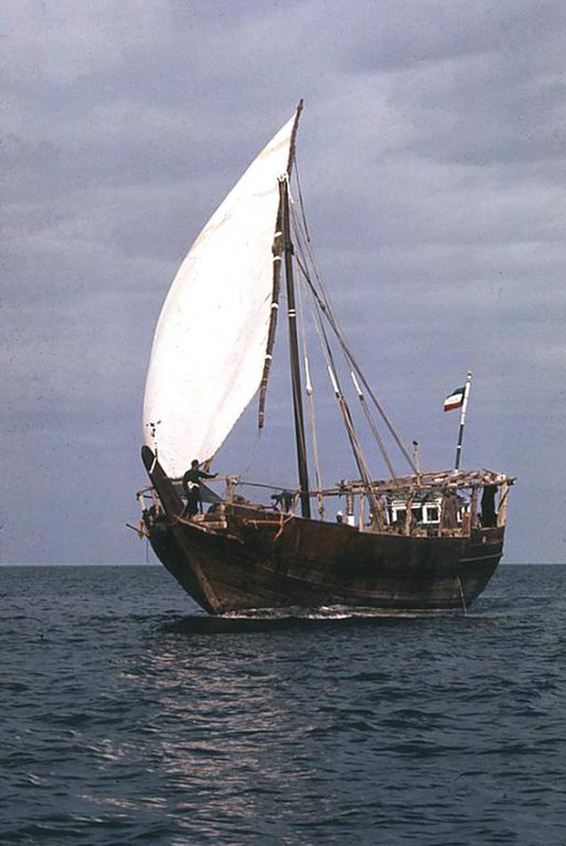 A dhow seen on Marion Kaplan’s 1974 Indian Ocean voyage.