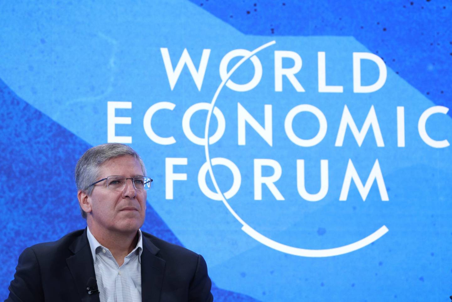 Bob Moritz, global chairman of PWC, during a panel session on the opening day of the World Economic Forum (WEF) in Davos, Switzerland, on Monday, May 23, 2022.  The annual Davos gathering of political leaders, top executives and celebrities runs from May 22 to 26. Photographer: Hollie Adams / Bloomberg