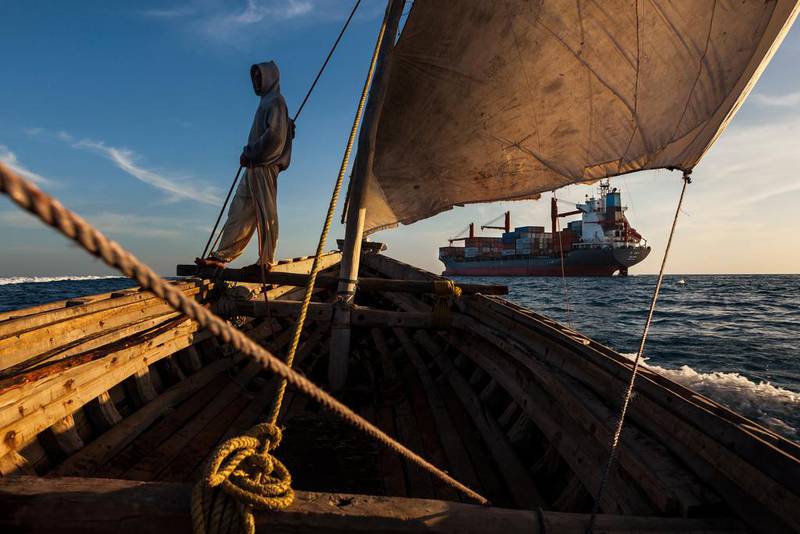A dhow off Zanzibar. Arab seafarers named this part of the East African coast the ‘land of the Zanj’ and it was part of a trading network from Arabia to South and South-East Asia. Getty Images