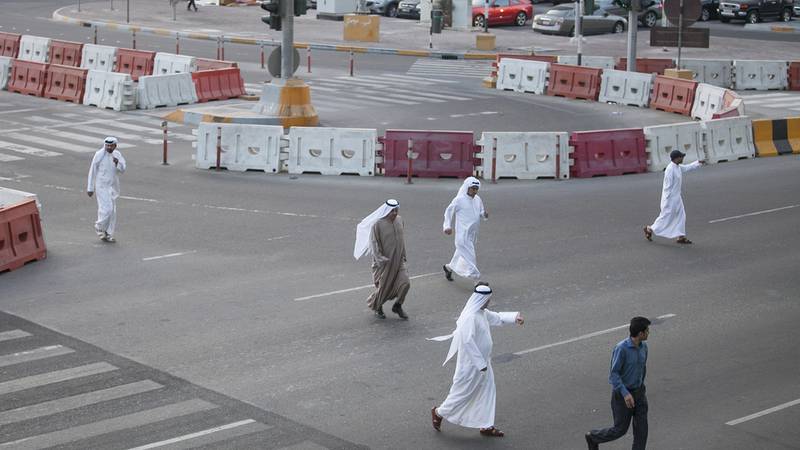 An image that illustrates this article Video: Abu Dhabi residents risk lives by running across main roads