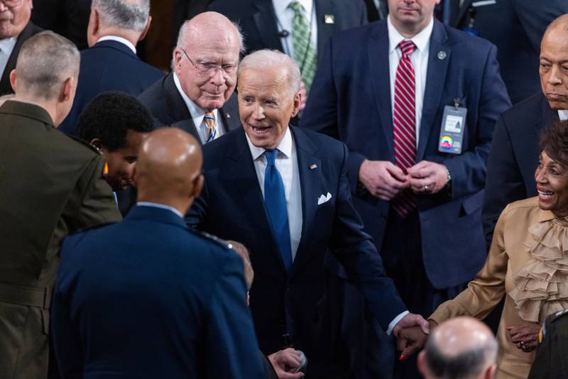 US President Joe Biden went maskless during Tuesday night's State of the Union address after Congress dropped its mask mandate. Bloomberg