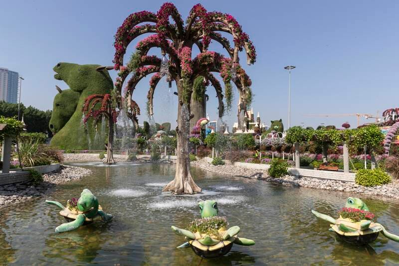Besides the Smurfs Village, other new attractions at Dubai Miracle Garden include a three-dimensional clock, a “floating rock” with a fountain and floral peacocks