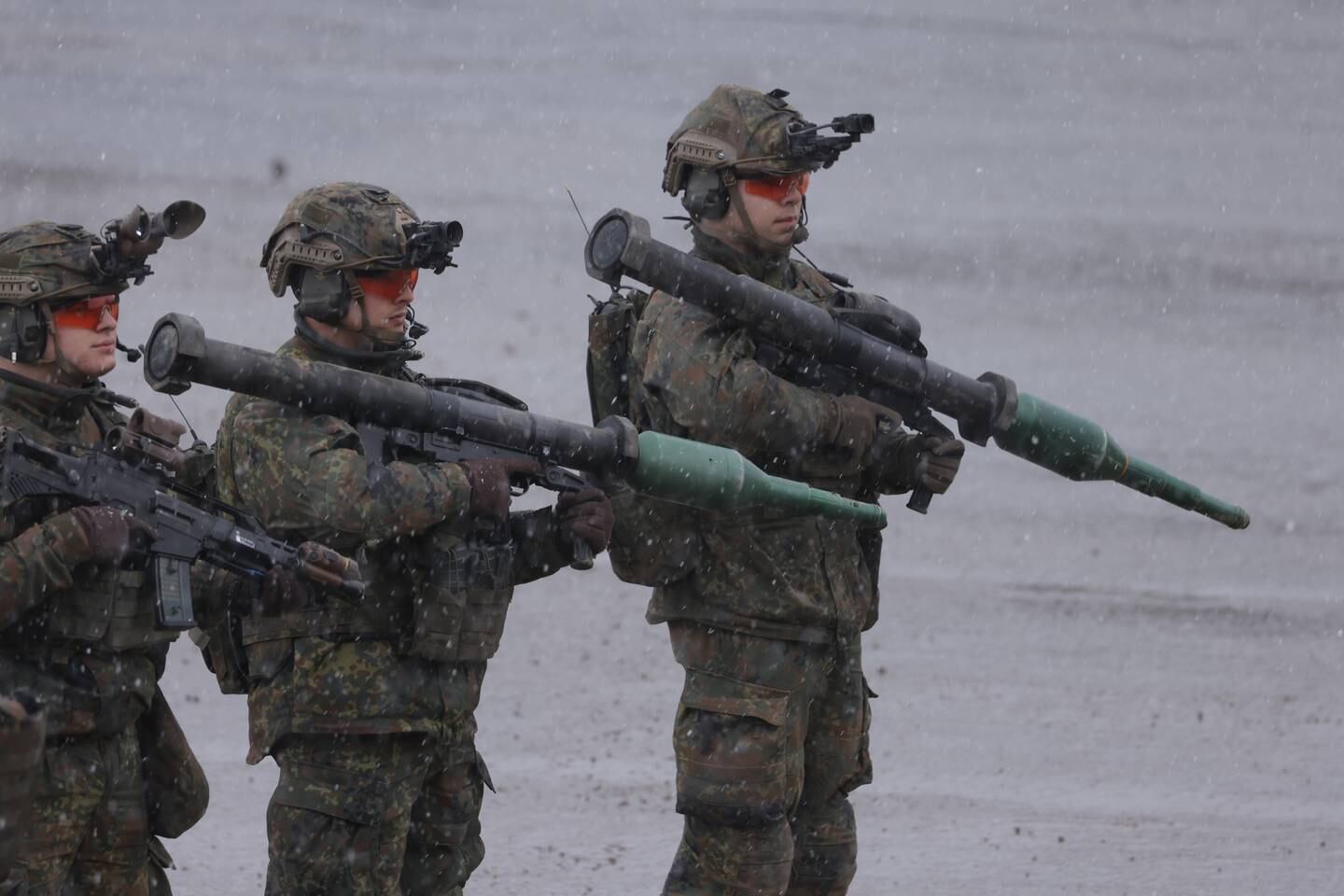 German soldiers demonstrate how to use Panzerfaust 3 anti-tank weapons. Getty Images