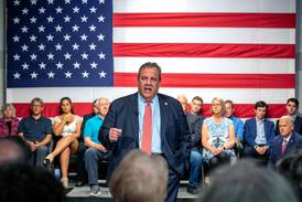 Former New Jersey governor Chris Christie speaks during a New Hampshire public meeting at Saint Anselm College in Goffstown on June 6. AFP