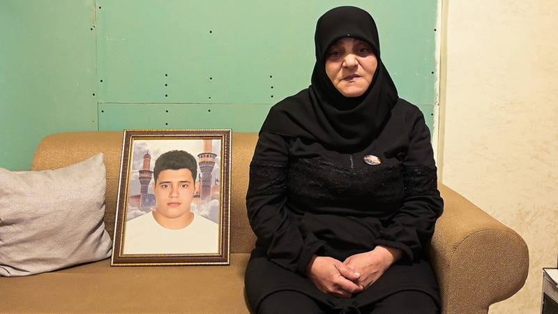 Yesra Abu Saleh, 60, who lost her son in the Beirut port disaster.