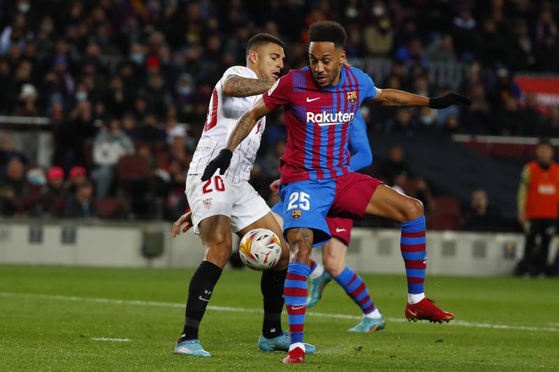 Pierre-Emerick Aubameyang – 6. Fantastic movement to get ahead of his man on 25. Felt he was pulled down on 41 – as did the large 76,112 crowd and his boss Xavi. The least involved of the three forwards in the narrow, crucial, win. AP