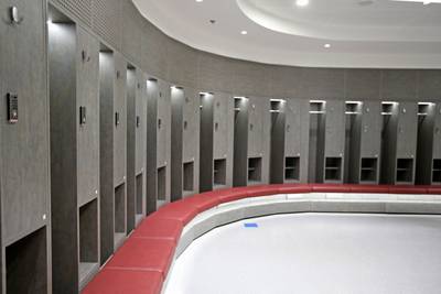 A locker room at the Lusail Stadium in Doha. AFP