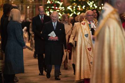 King Charles at the Together at Christmas carol service. AP