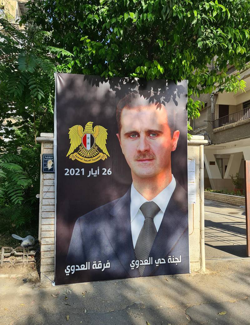 A Syrian campaign poster showing Mr Al Assad.