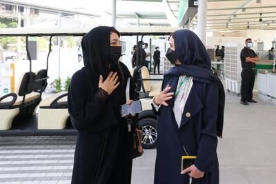 Reem Al Hashimy, Director General of Expo 2020 Dubai and Jameela Al Muhairi, Minister of State for Public Education attend the Sustainability Portal opening. Photo: Expo 2020