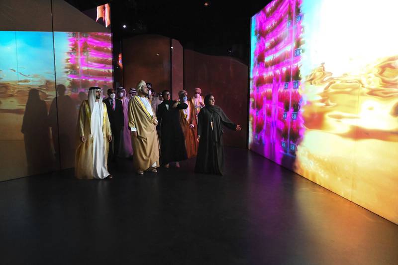 Sheikh Hamdan bin Mohammed took Asa’ad bin Tariq on a personal tour around the UAE pavilion at Expo 2020 Dubai. Photo: @SheikhHamdan