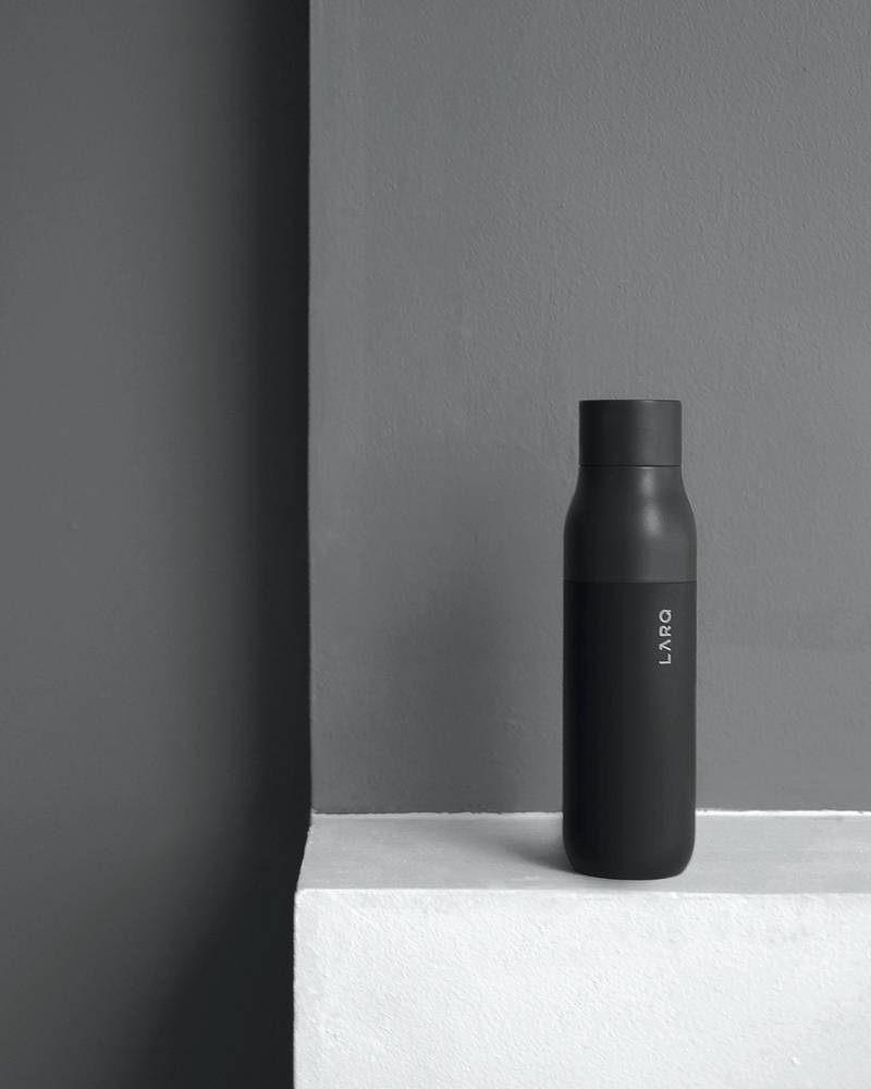 A Larq self-cleaning water bottle and on-the-go water purification system. Prices start at Dh439