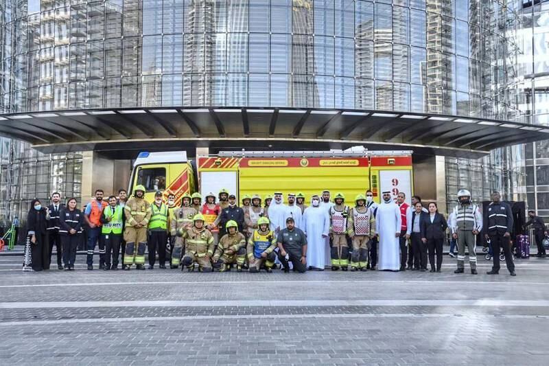 Staff, guests and residents of Burj Khalifa took part in the drill.