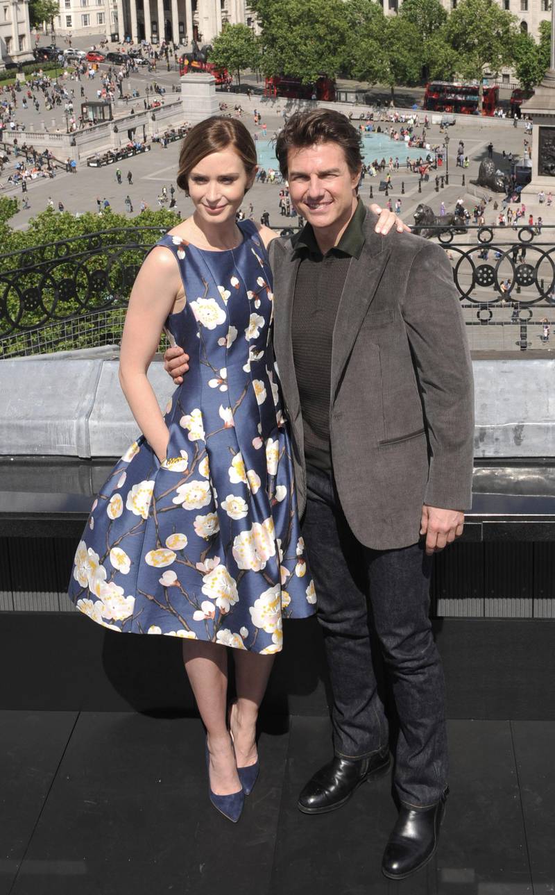 LONDON, ENGLAND - MAY 25:  Emily Blunt and Tom Cruise attend a photocall for 'The Edge Of Tomorrow' at The Trafalgar Hotel on May 25, 2014 in London, England.  (Photo by Stuart C. Wilson/Getty Images)