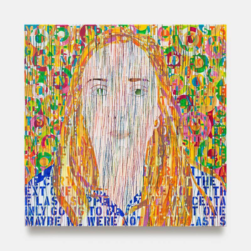 'Portrait of Charlotte', 2020, by Ghada Amer. Courtesy the artist and KEWENIG, Berlin | Palma, Lepkowski Studios Berlin