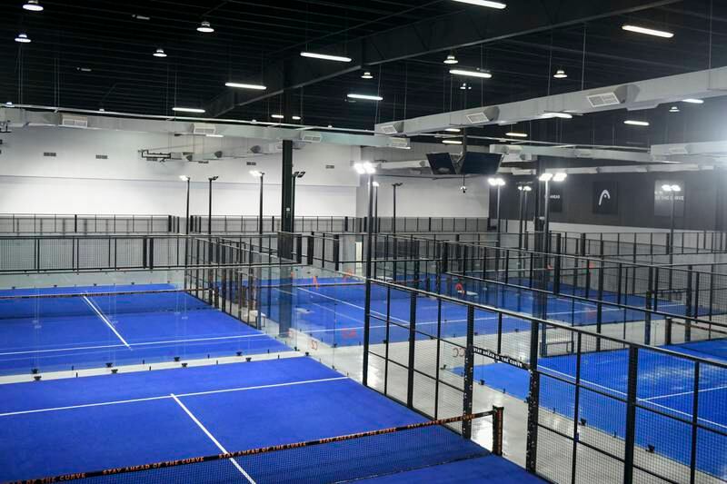 Head Arena in Abu Dhabi features five padel courts. All photos: Khushnum Bhandari / The National  