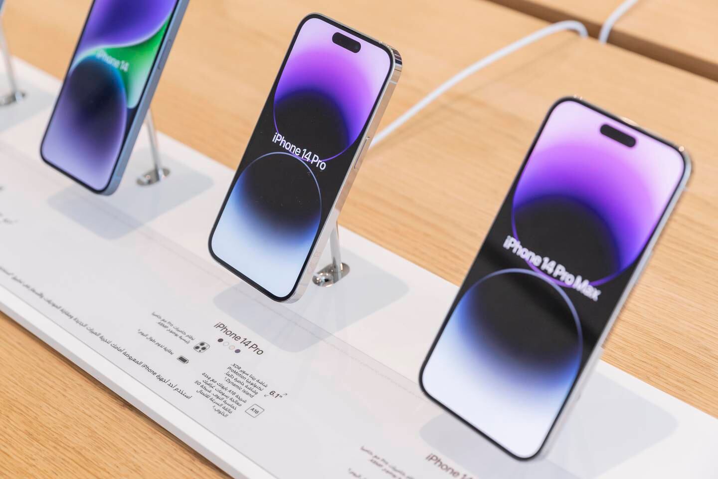 The Apple iPhone 14 Pro models, which were launched in September, have cinematic mode, which the company touts as being Hollywood-grade. Antonie Robertson / The National
