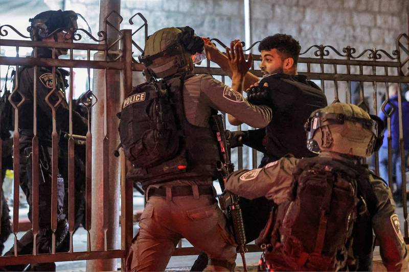 Israeli police said they arrested 10 people. AFP