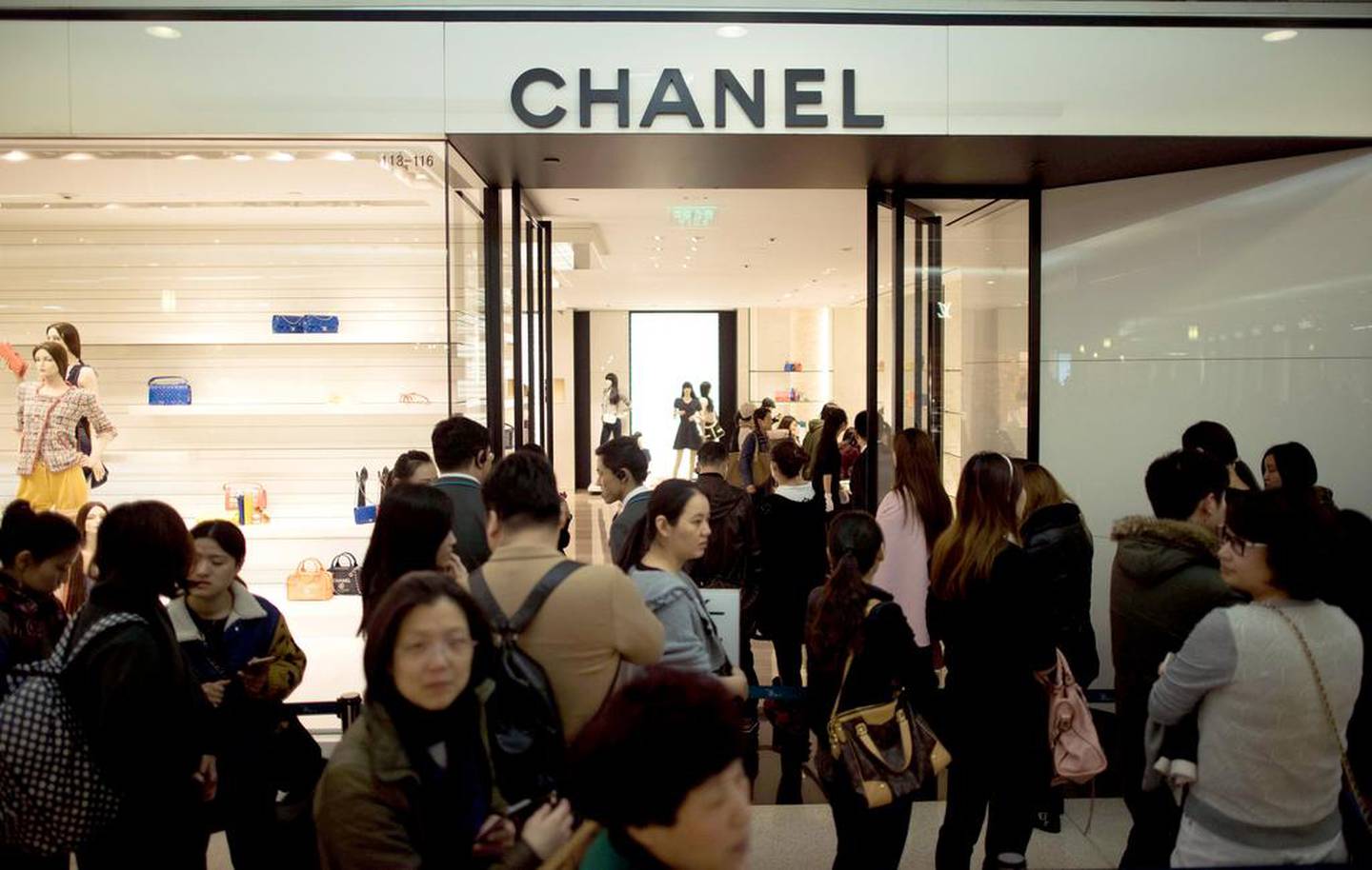 A Chanel store in downtown Shanghai, China. Chanel, Louis Vuitton and Dior have raised prices on high-margin leather goods several times over the past year, with Chanel planning stores dedicated to VIP consumers. AFP