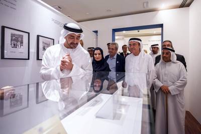 Sheikh Abdullah bin Zayed, the Minister of Foreign Affairs, enjoys a tour of the exhibition dedicated to Sheikh Zayed's friendship with Europe