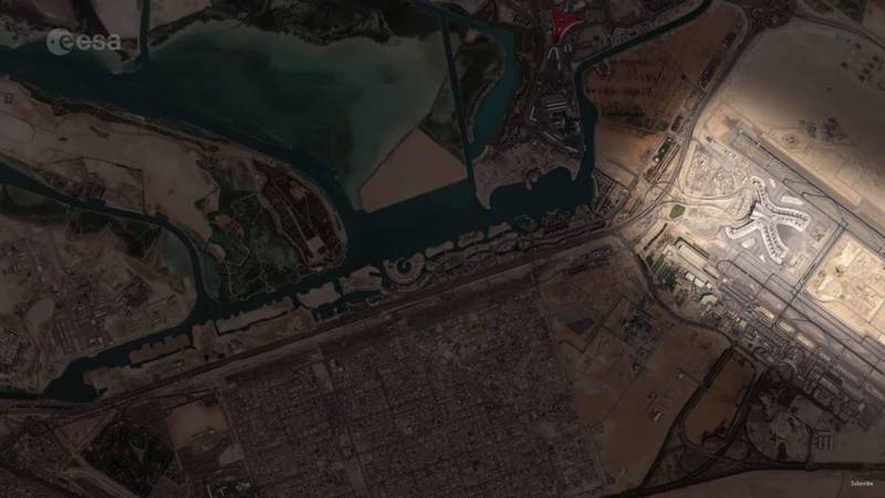 The Abu Dhabi International Airport seen from space. Courtesy: European Space Agency