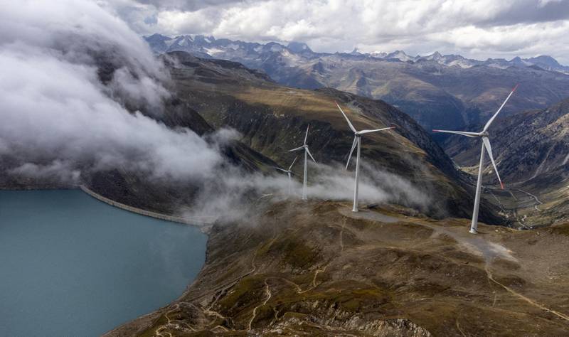 Windmills at SwissWinds farm in Switzerland. Europe's renewable energy capacity is growing. Reuters