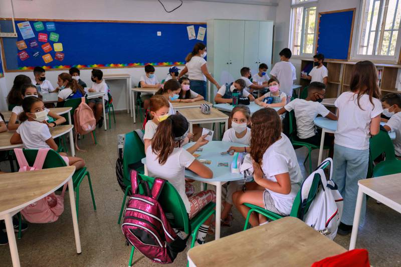 The new school year has started amid a surge in Covid-19 cases in Israel. AFP