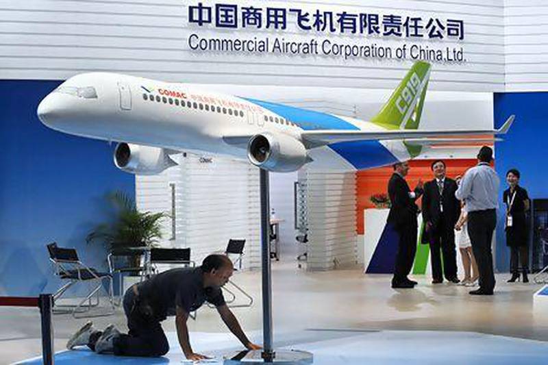 The C919 aircraft is being developed by Commercial Aircraft Corporation of China. Mike Clarke / AFP
