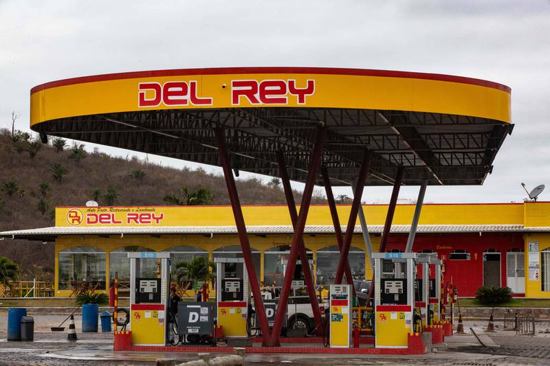 A Del Rey petrol station in Lencois, Bahia state, Brazil.
