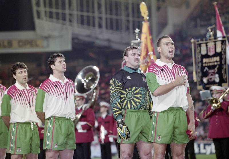 GREAT FOOTBALLERS WHO NEVER PLAYED AT A WORLD CUP: Neville Southall (second right). Multiple-trophy winning goalkeeper for Everton was named among the 100 players of the 20th century by World Soccer magazine. But his Wales side never played at a major tournament. Getty