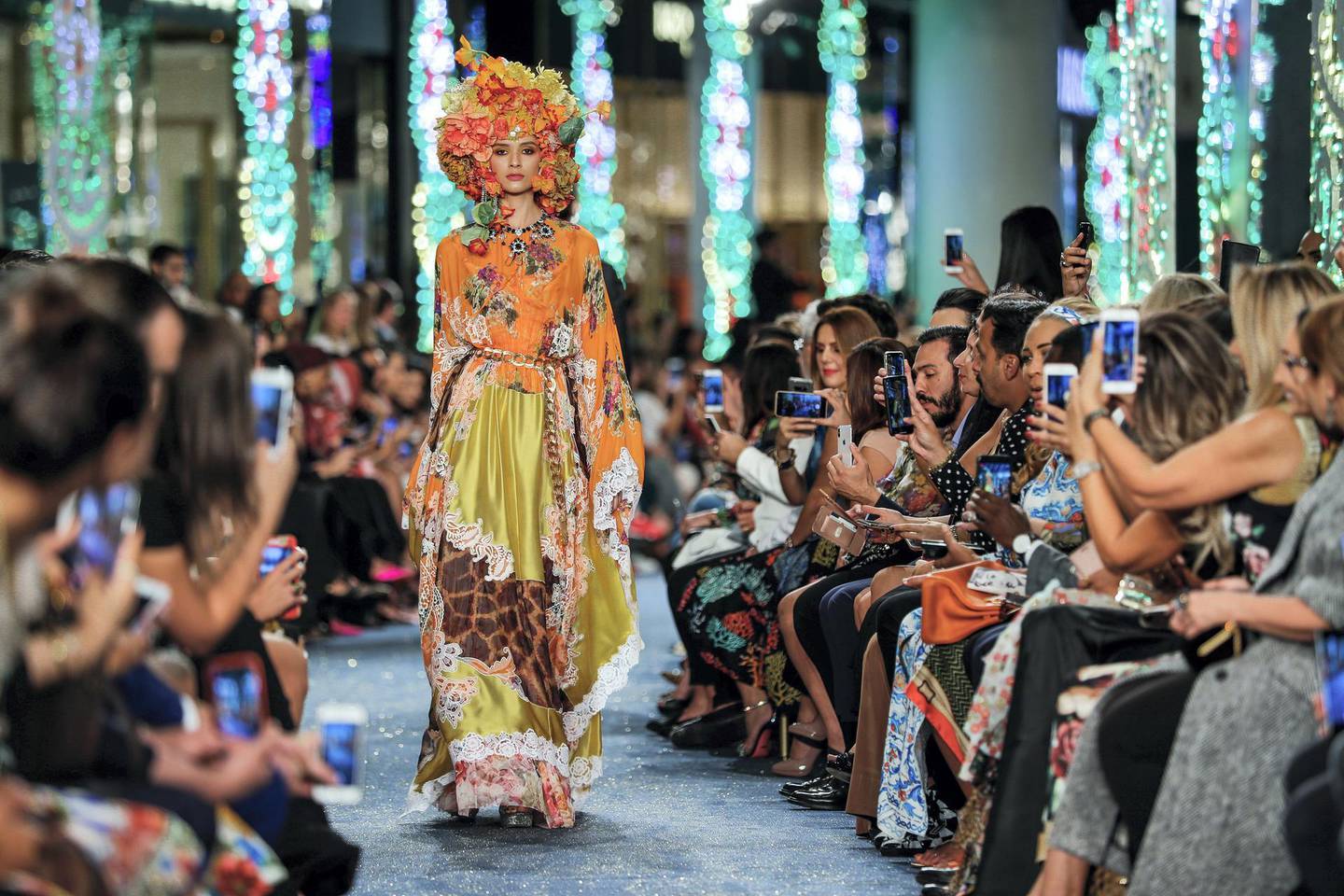 Dubai, U.A.E., October 7,  2018. Dolce & Gabbana Fashion Show, Dubai Mall.Victor Besa / The NationalSection:  FashionReporter:  Selina Denman