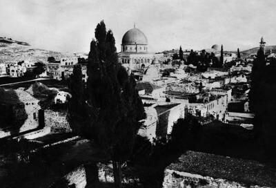 The walled city of old Jerusalem with the Dome of the Rock in the background, circa 1948. AFP
