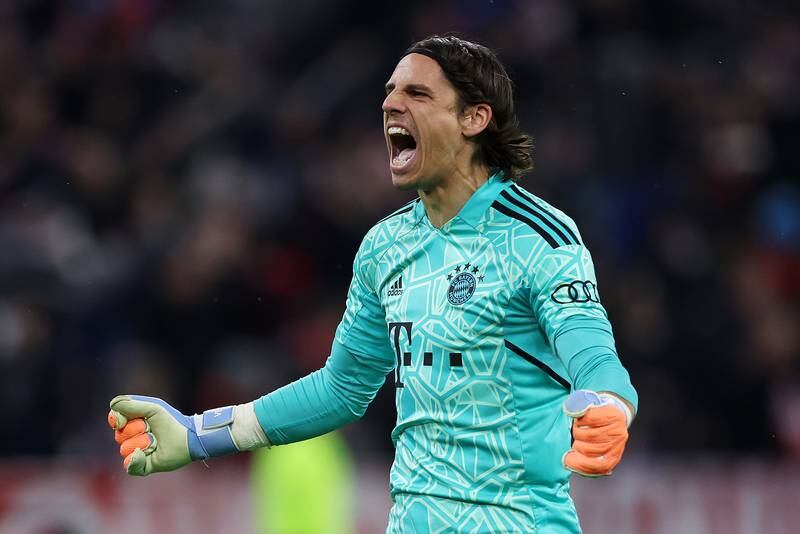 BAYERN MUNICH RATINGS: Yann Sommer 7: Called into action to save at feet of Messi early in game. Caught dallying on ball by Hakimi and needed goalline rescue from teammate De Ligt to deny Vitinha a goal. Good one-handed save from Ramos header in second half. Getty