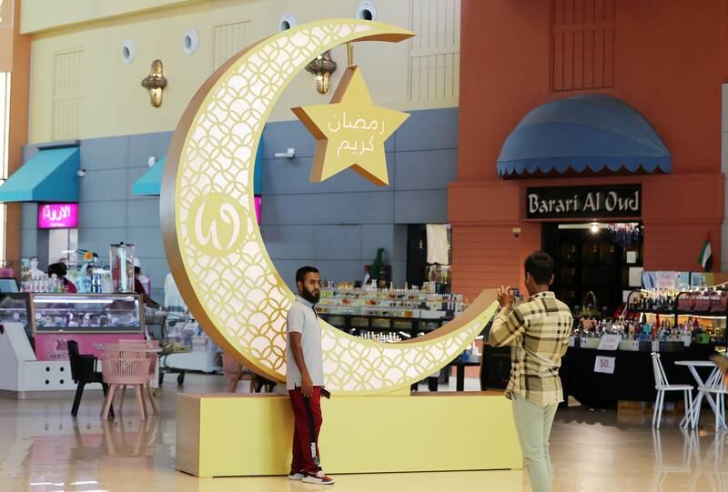 Ramadan decorations up at the Waterfront Market, Deira, Dubai. Chris Whiteoak / The National