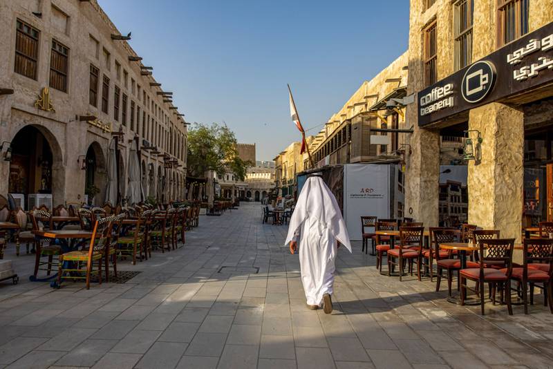 Empty cafes in the Souq Waqif area of Doha during the Fifa World Cup. Bloomberg