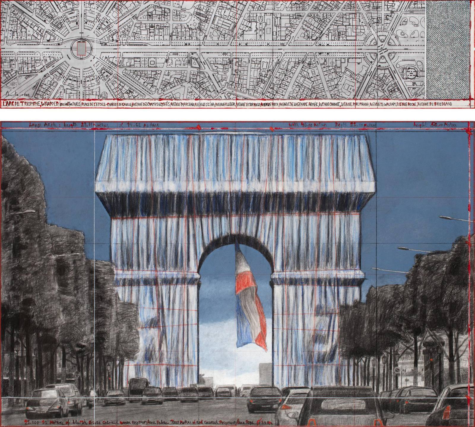 why is the arc of triomphe covered L'arc de triomphe in paris to be
wrapped in fabric to honour late