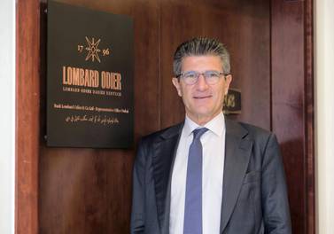 Patrick Odier, senior managing partner at Lombard Odier says there is “light at the end of the tunnel” as far as the ongoing trade war between China and the US is concerned. Leslie Pableo / The National 
