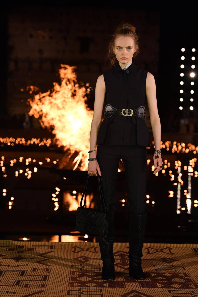 A model walks the runway during the Christian Dior Cruise 2020 show. Getty Images