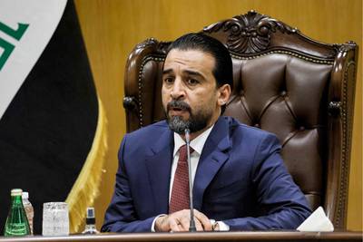 Mohammed Al Halbousi has been removed as speaker of Iraq's Parliament. AFP