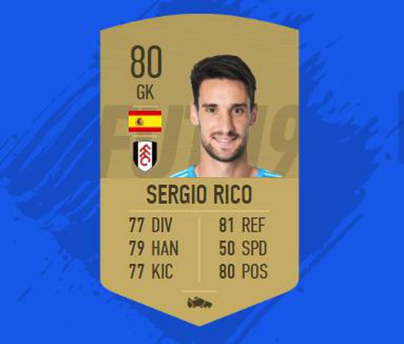 Sergio Rico: Goalkeepers are given only a general speed stat. Courtesy EA Sports