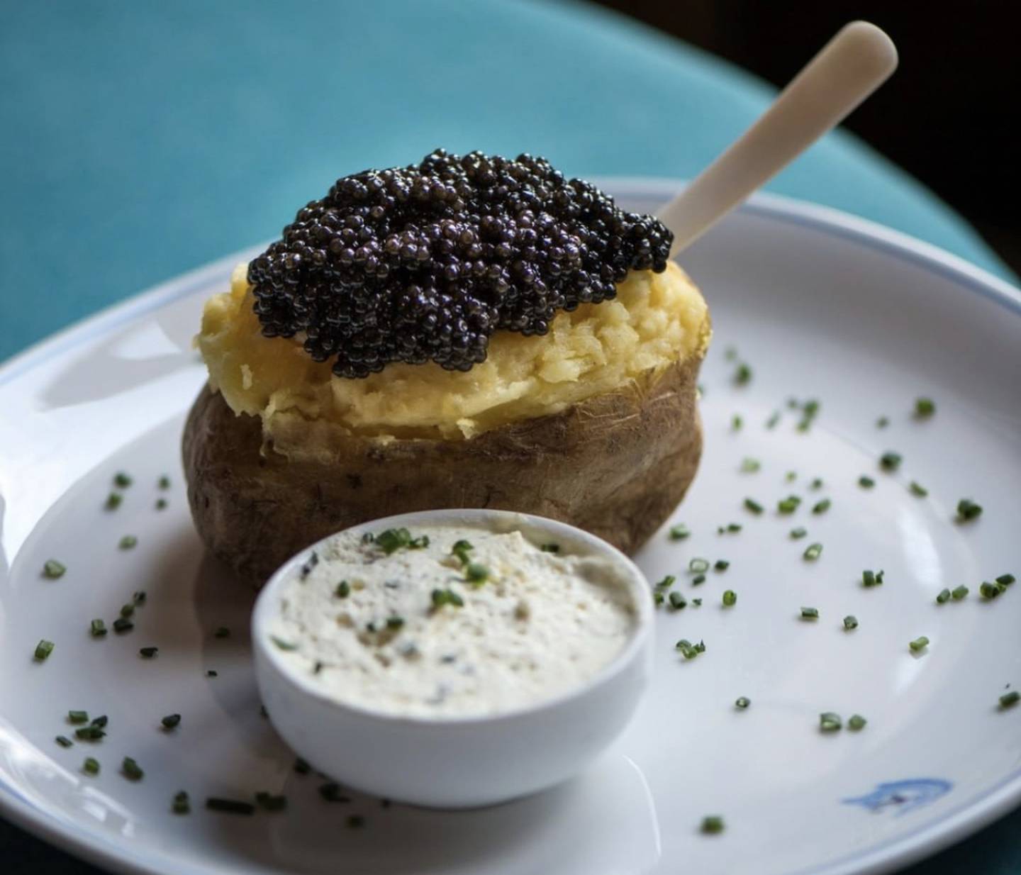 The Kaspia baked potato with caviar. Photo: Caviar Kaspia
