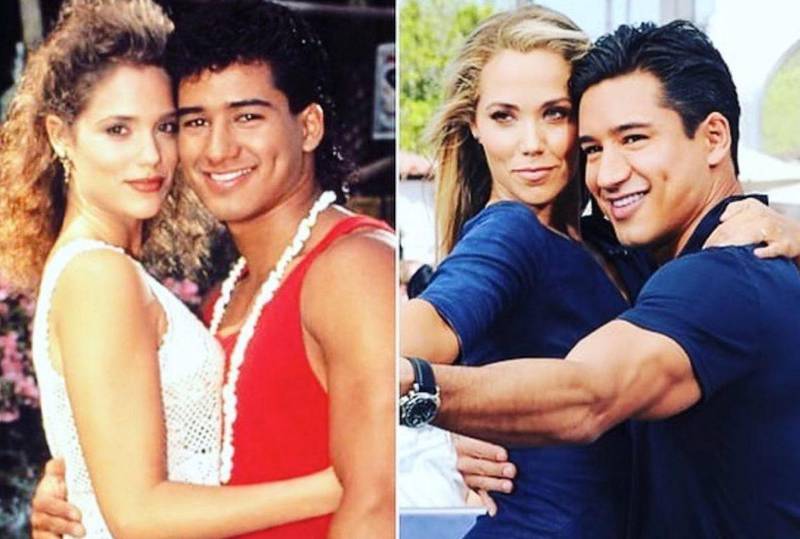 Then and now: original 'Saved by the Bell' cast members Mario Lopez and Elizabeth Berkley. NBC