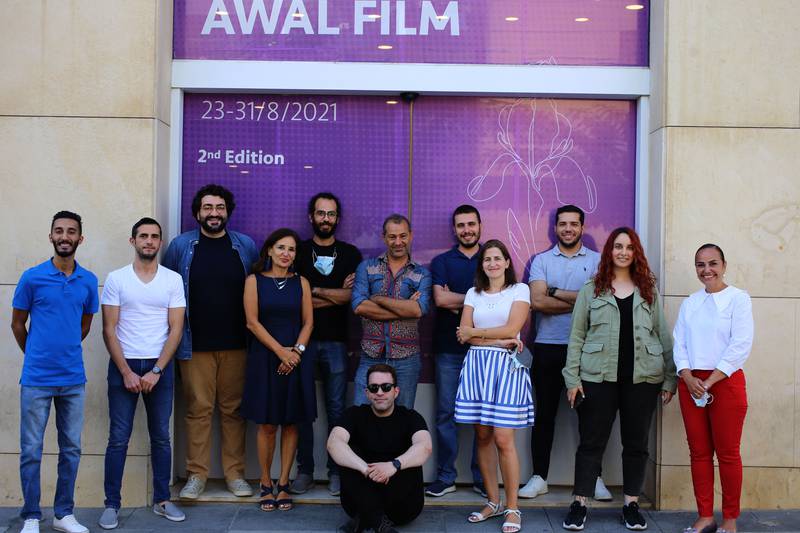 A photo of members of the Amman International Film Festival team. The festival runs until Tuesday, August 31. Courtesy of Amman International Film Festival
