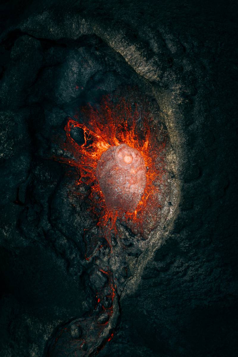 'Extragalactic', Iceland, by Martin Sanchez, first place in the Nature category. The intense and glorious moments during an erupting volcano with an exclusive view from the inside are captured in Iceland.