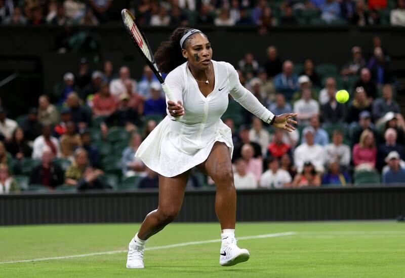 Serena Williams plays a forehand. Getty Images