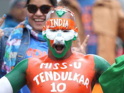 India fans show their support prior to the match. PA Wire