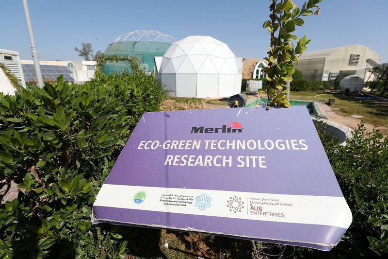 Sharjah, United Arab Emirates - Reporter: Nick Webster. News. The Eco-green technologies research site at Sharjah Research Technology and Innovation Park. Sharjah. Wednesday, January 6th, 2021. Chris Whiteoak / The National