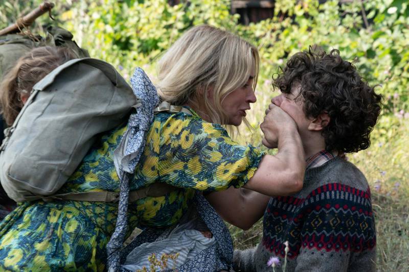 Evelyn (Emily Blunt) and Marcus (Noah Jupe) brave the unknown in "A Quiet Place Part II.” Photo Credit: Jonny Cournoyer