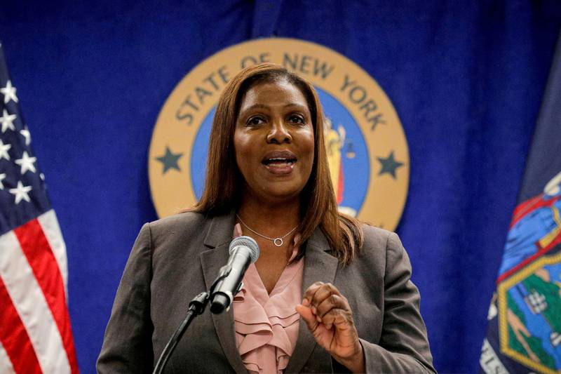 New York State Attorney General Letitia James is investigating whether the Trump organisation falsely and fraudulently valued assets. Photo: Reuters