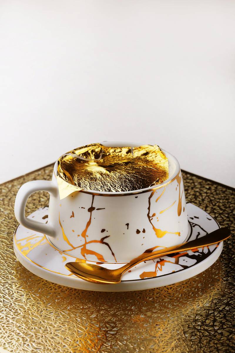 Golden latte at Scoopi, Dh50